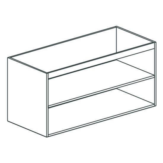 Arbeitsschrank, offen, mit Zwischenboden, 1300x700 mm