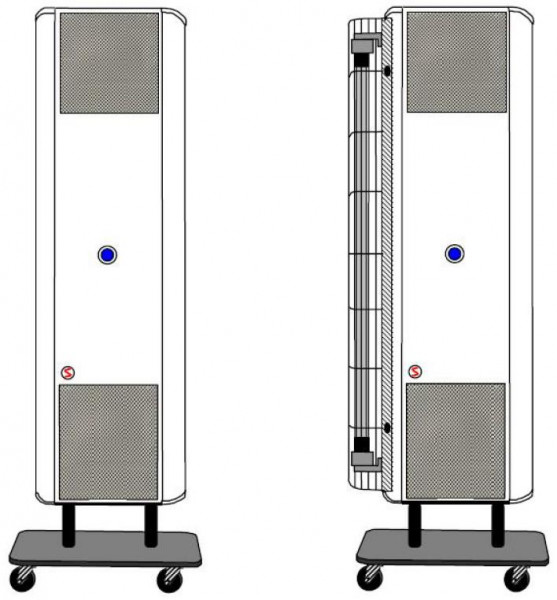 mobiler Luftreiniger mit UVC Lampe gegen Corona Viren, Standgerät