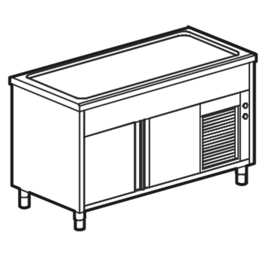 Kühlplatten-Element auf gekühltem Schrank, B=2000 mm, 5x GN 1/1