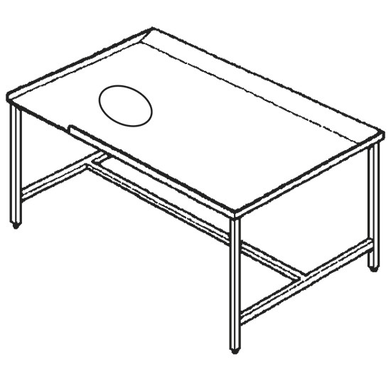 linker Sortiertisch, Maschinenausgang rechts, L=2400 mm