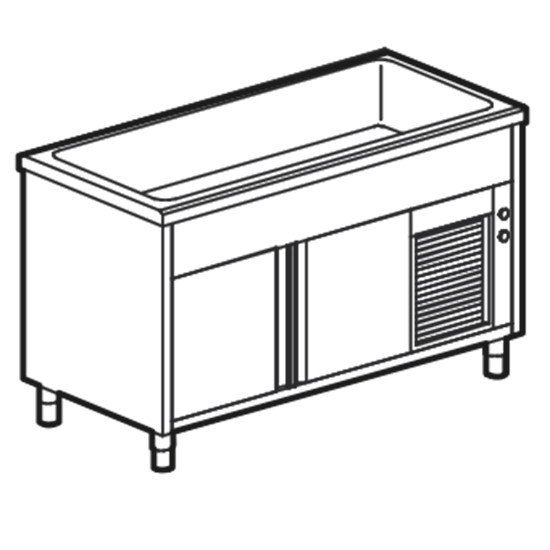 Kühlwannen-Element auf gekühltem Schrank, B=1200 mm, 3x GN 1/1