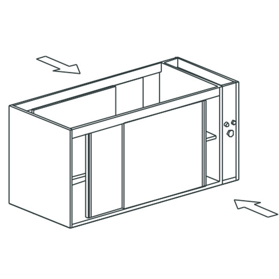Wärmeschrank, beidseitig bedienbar, mit Schiebetüren, 1300x700 mm