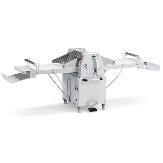 Teigausrollmaschine auf Rädern, Zylinder B=500 mm, Bandmaß B=1000 mm, mit Geschwindigkeitsregler