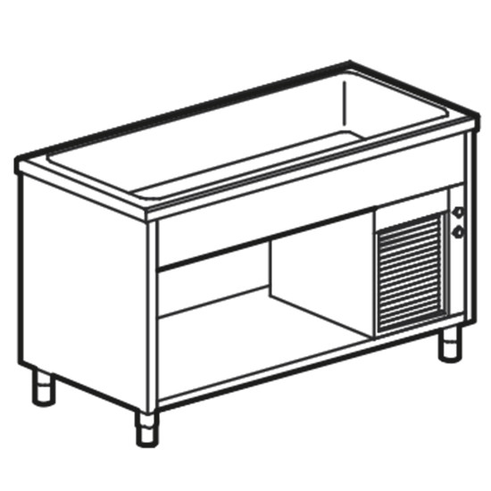 Kühlwannen-Element auf offenem Schrank, B=2000 mm, 5x GN 1/1