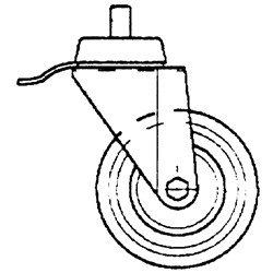 Edelstahlrad mit Bremse Ø 100 mm