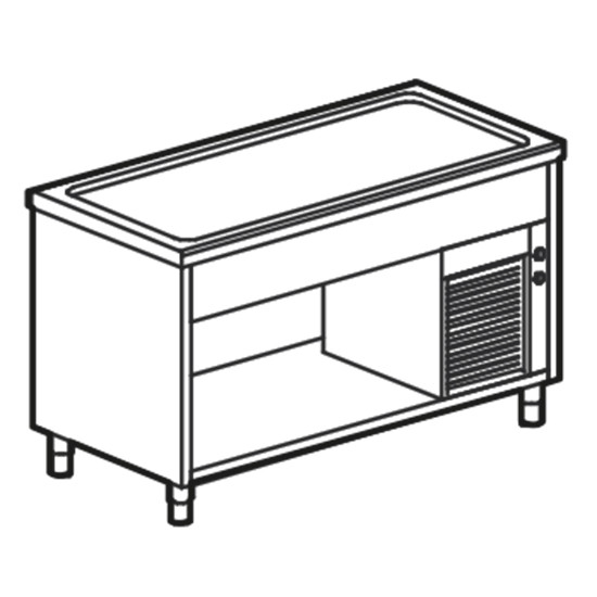 Kühlplatten-Element auf offenem Schrank, B=2000 mm, 5x GN 1/1