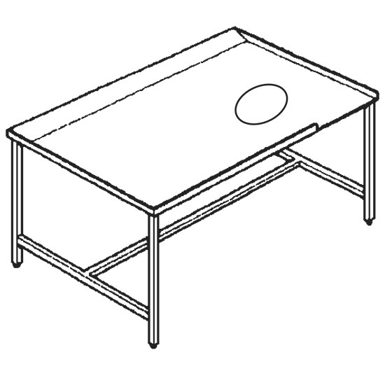 rechter Sortiertisch, Maschinenausgang links, L=1800 mm