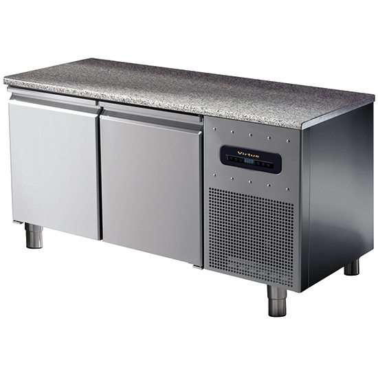 Bäckereikühltisch 2-türig 600x400 mm mit Granitarbeitsplatte